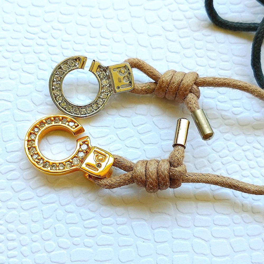 Bracelet crystal links adjustable rope wrist tie Bracelet